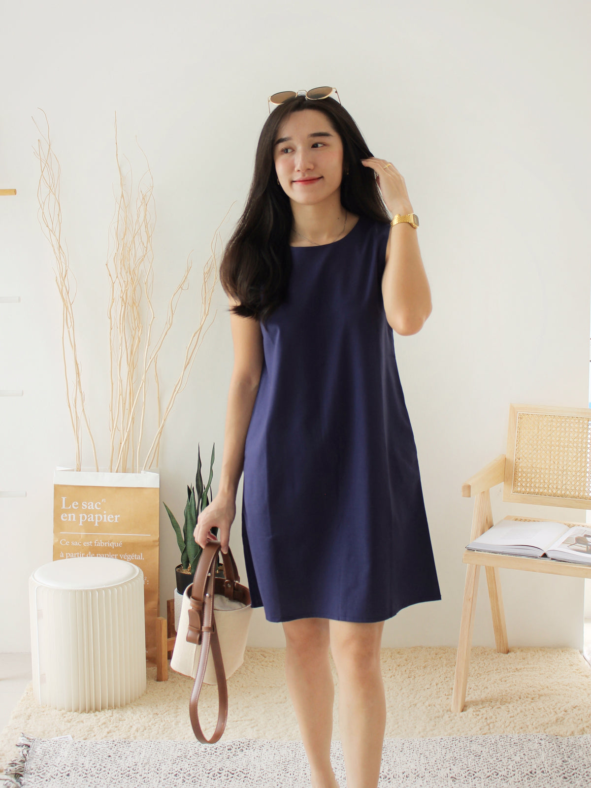 Korea Ramie Alined Dress - LovelyMadness Clothing Malaysia