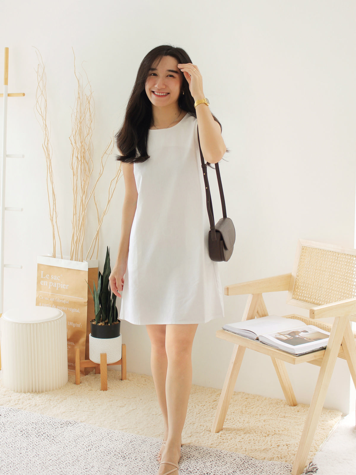 Korea Ramie Alined Dress - LovelyMadness Clothing Malaysia