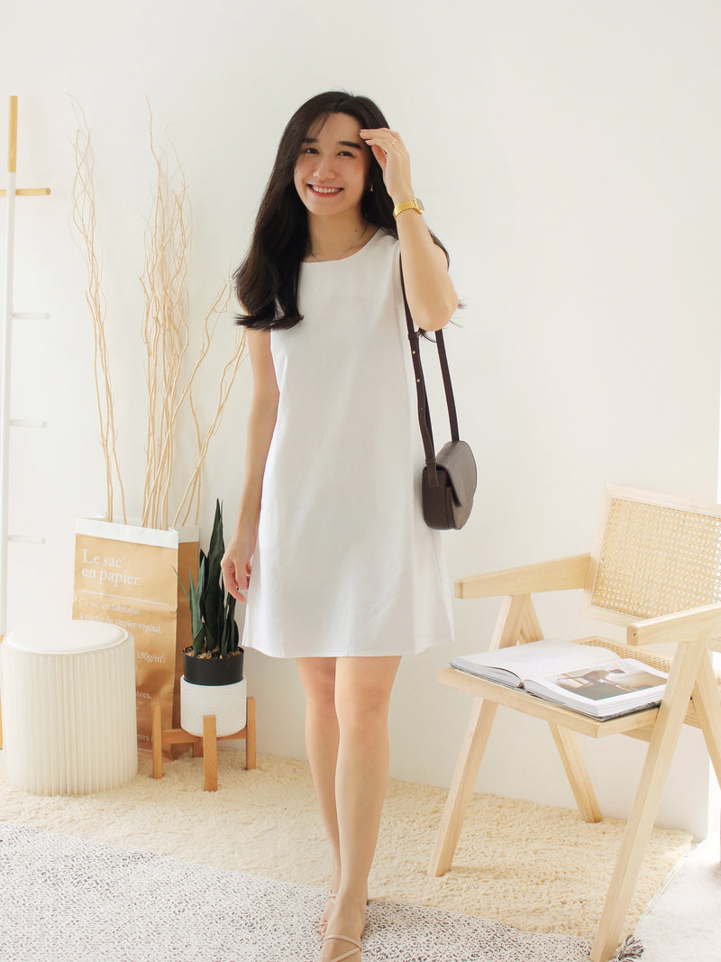 Korea Ramie Alined Dress - LovelyMadness Clothing Malaysia
