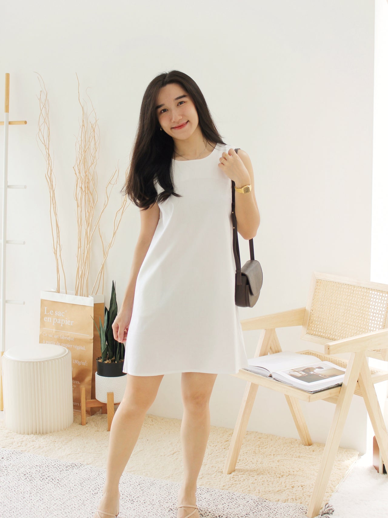 Korea Ramie Alined Dress - LovelyMadness Clothing Malaysia