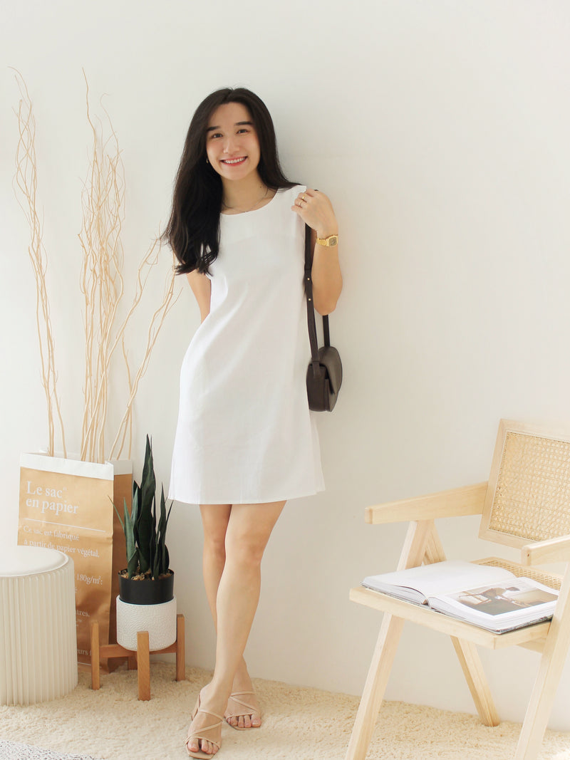 Korea Ramie Alined Dress - LovelyMadness Clothing Malaysia