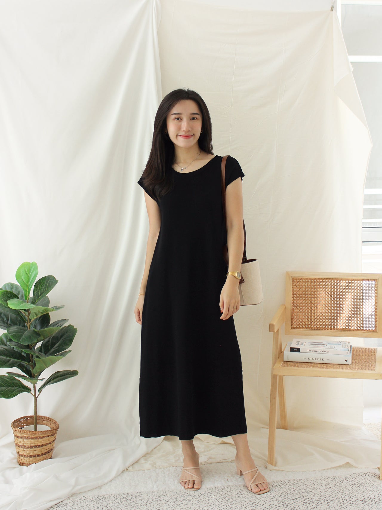 KOREAN SIMPLE KNIT TSHIRT DRESS