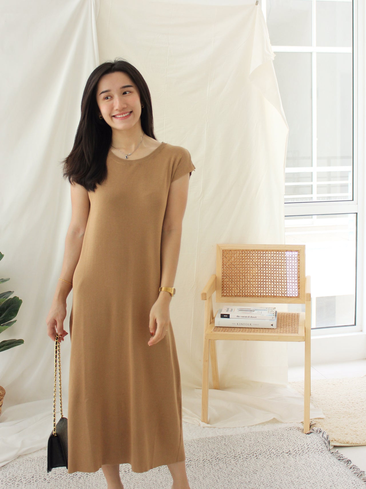 KOREAN SIMPLE KNIT TSHIRT DRESS