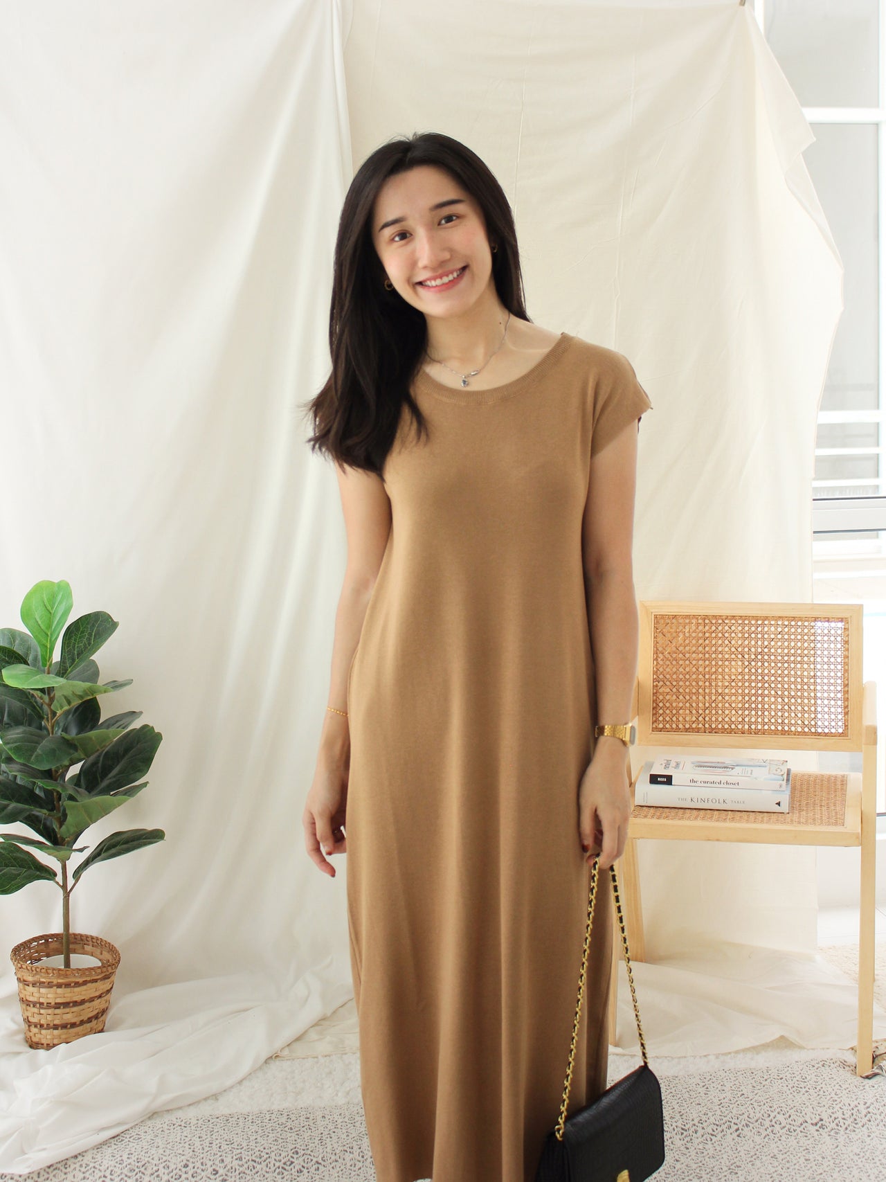 KOREAN SIMPLE KNIT TSHIRT DRESS