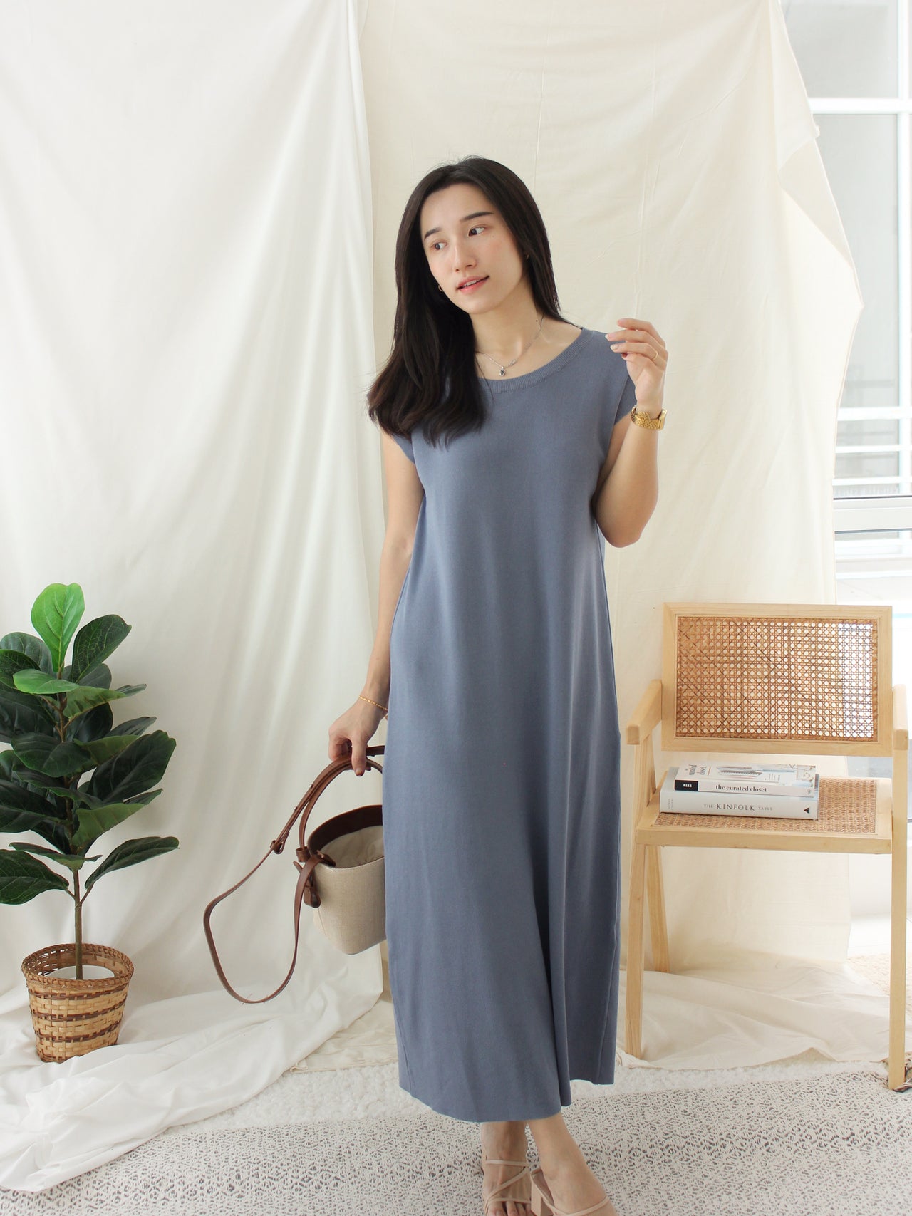 KOREAN SIMPLE KNIT TSHIRT DRESS