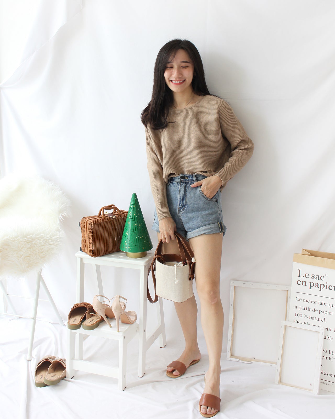 Denim Rolled Hem - LovelyMadness Clothing Online Fashion Malaysia