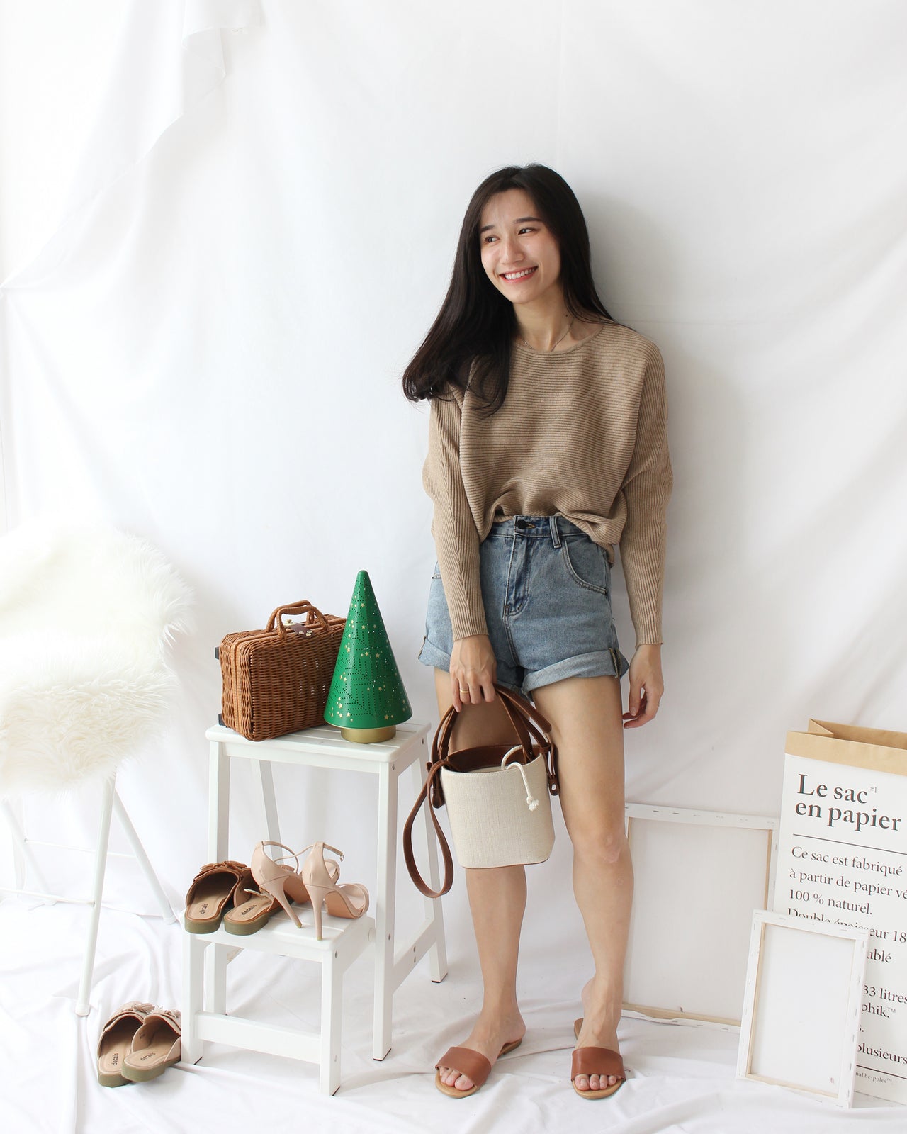 Denim Rolled Hem - LovelyMadness Clothing Online Fashion Malaysia