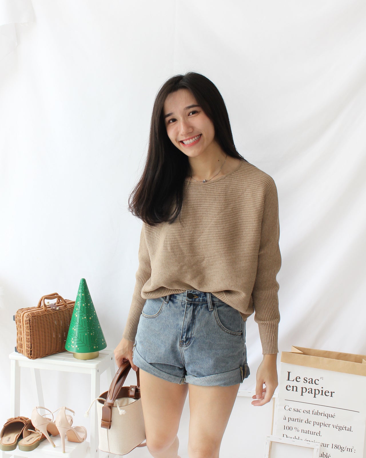 Denim Rolled Hem - LovelyMadness Clothing Online Fashion Malaysia