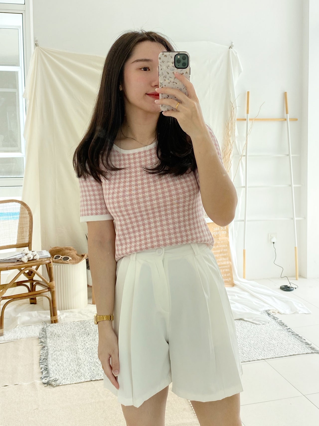 Houndstooth Square Top