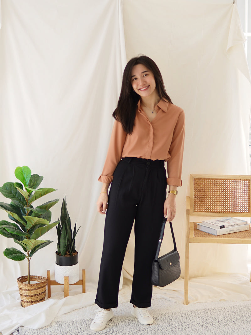 Noelle Collar Chiffon Blouse (anti wrinkled) - LovelyMadness Clothing Malaysia
