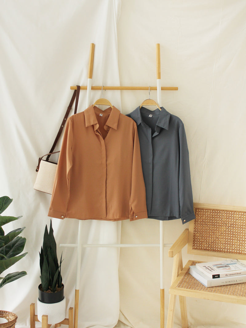 Noelle Collar Chiffon Blouse (anti wrinkled) - LovelyMadness Clothing Malaysia