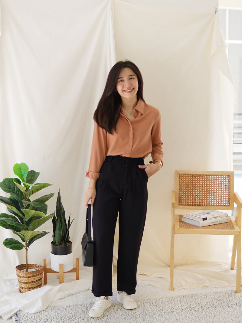 Noelle Collar Chiffon Blouse (anti wrinkled) - LovelyMadness Clothing Malaysia