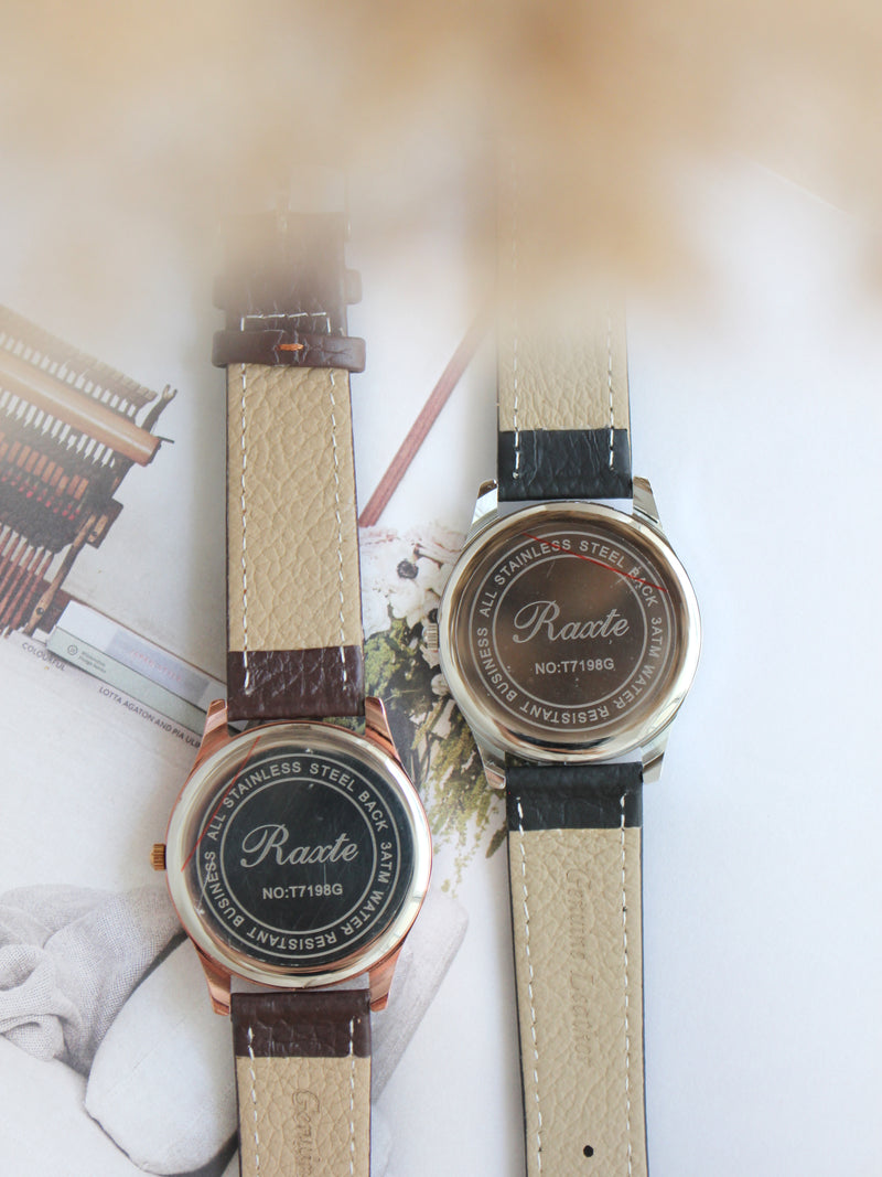 RAXTE LEATHER ROUND WATCH - LovelyMadness Clothing Malaysia