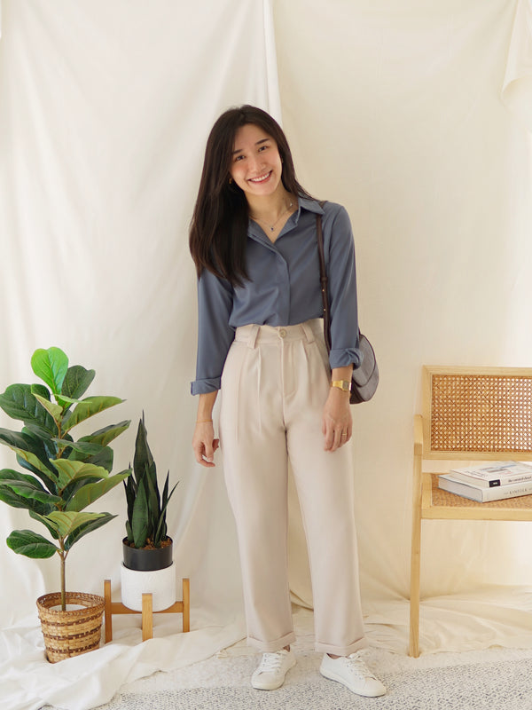 Noelle Collar Chiffon Blouse (anti wrinkled) - LovelyMadness Clothing Malaysia
