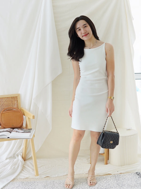 GABRIEL Straight Neck Dress - LovelyMadness Clothing Malaysia