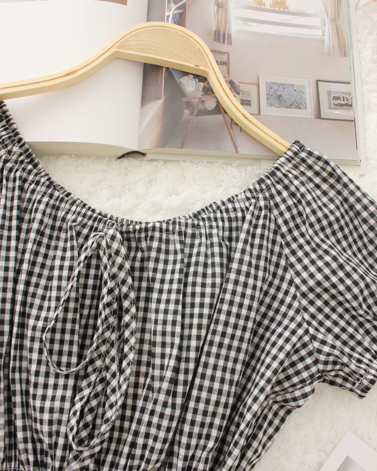 Ribbon Checkered Top - LovelyMadness Clothing Online Fashion Malaysia
