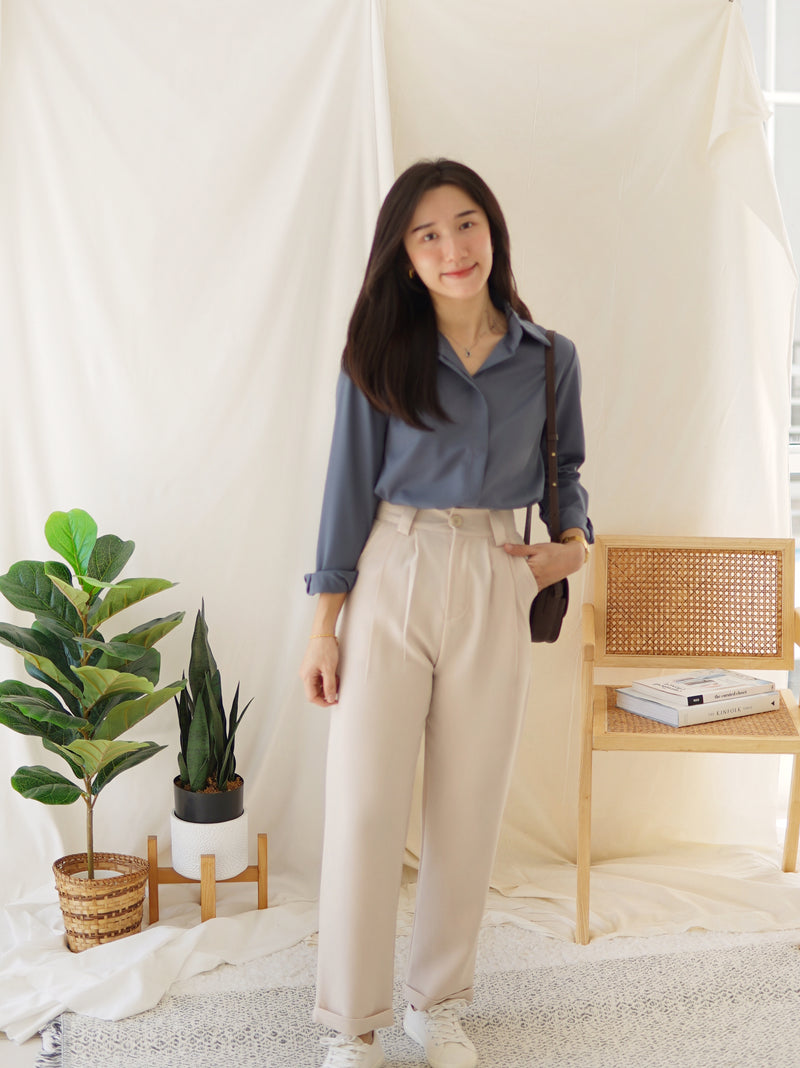 Noelle Collar Chiffon Blouse (anti wrinkled) - LovelyMadness Clothing Malaysia