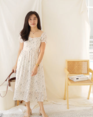 France Floral Lace Puffy Dress
