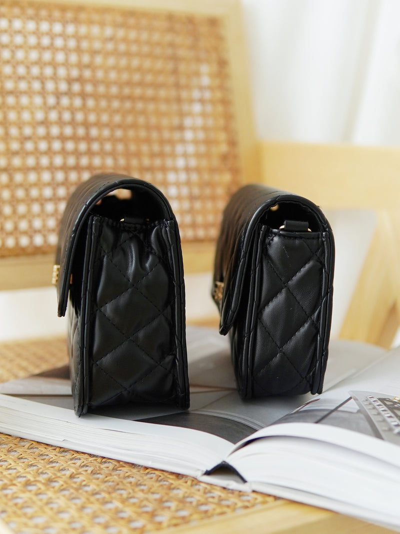Black Gold Chain Bag - LovelyMadness Clothing Malaysia