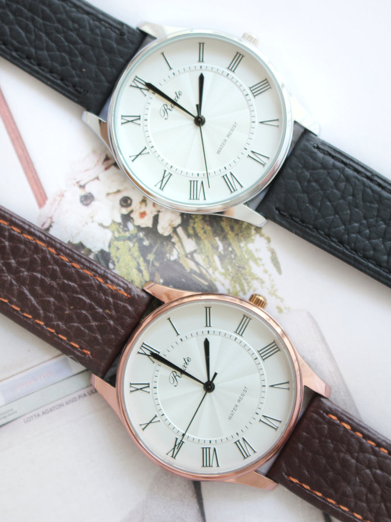 RAXTE LEATHER ROUND WATCH - LovelyMadness Clothing Malaysia