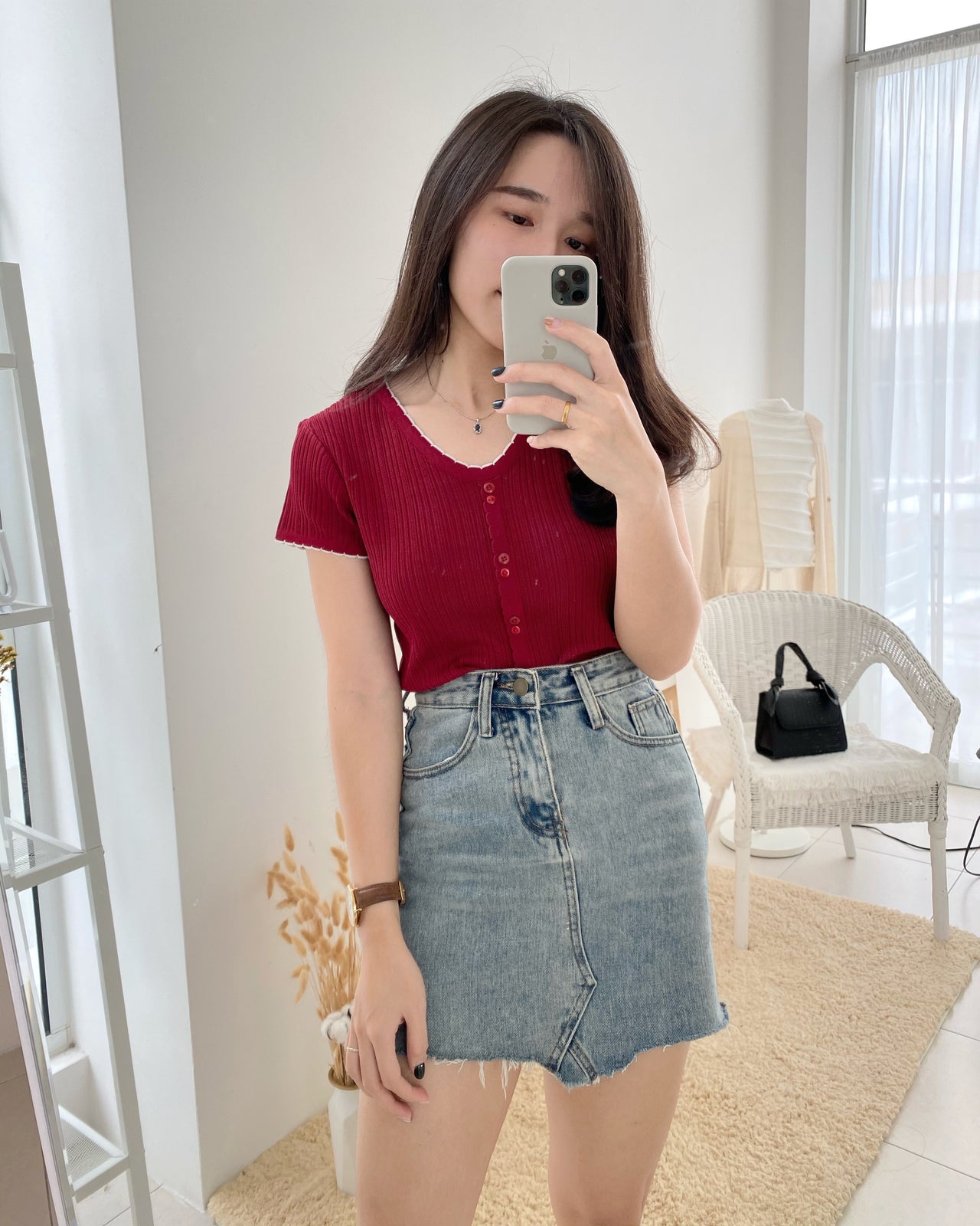 Rib Ruffle Cute Top - LovelyMadness Clothing Online Fashion Malaysia