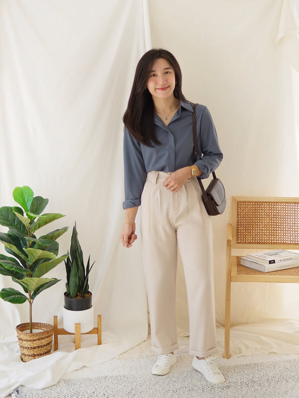 Noelle Collar Chiffon Blouse (anti wrinkled) - LovelyMadness Clothing Malaysia
