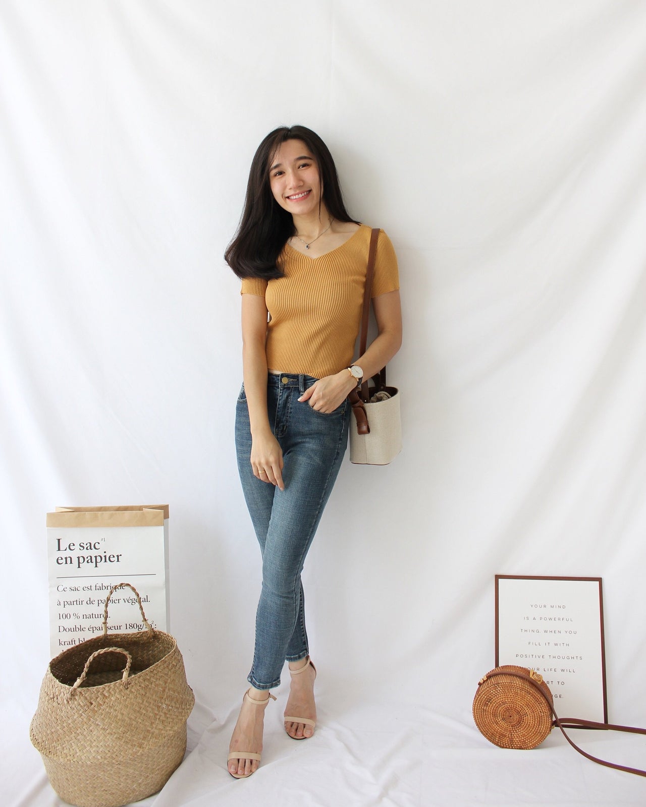 Ribbed V Neck Top - LovelyMadness Clothing Malaysia