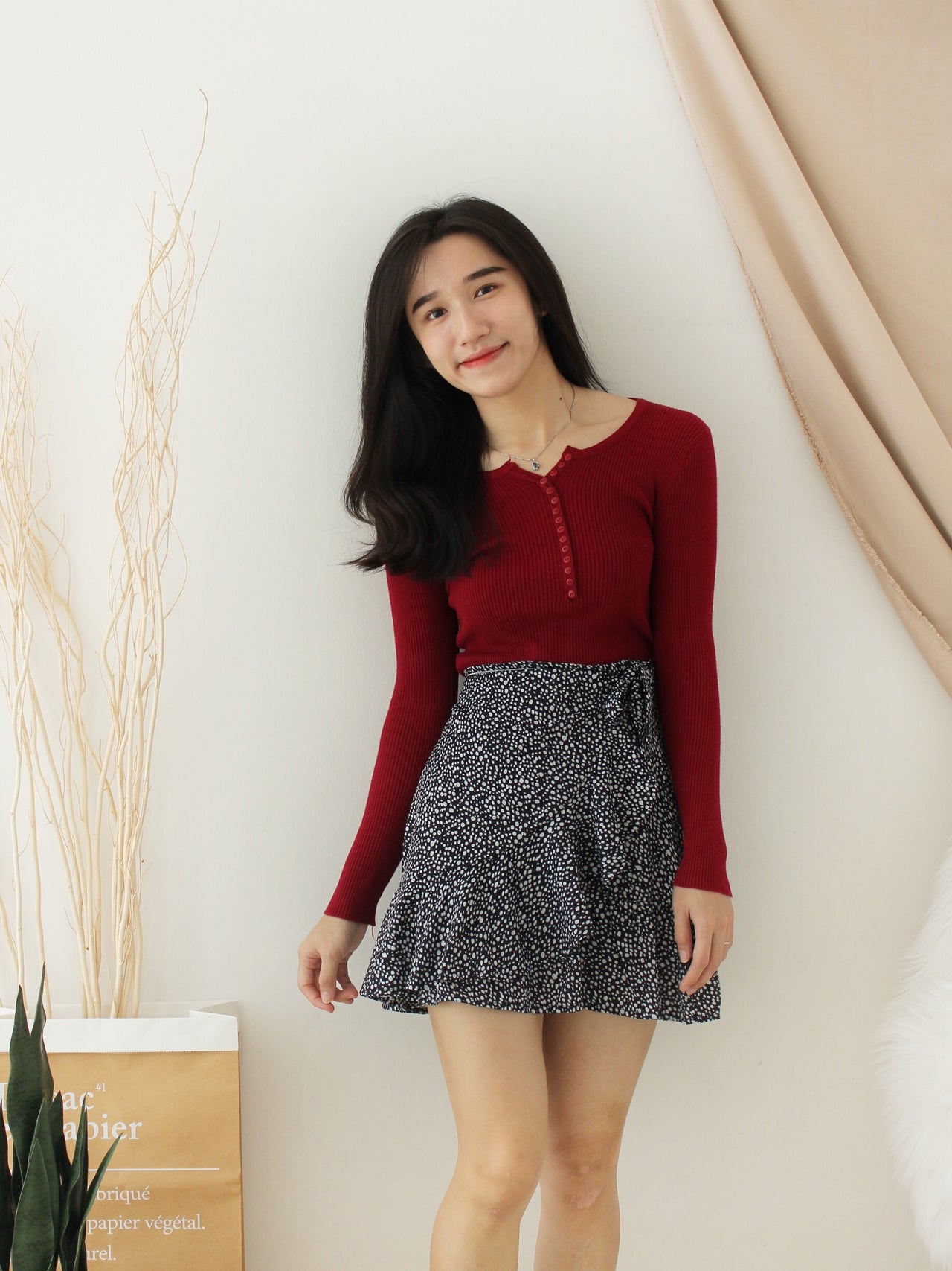 Ribbed Knitted Button Top - LovelyMadness Clothing Malaysia