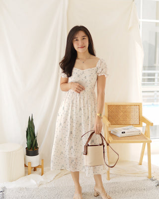 France Floral Lace Puffy Dress