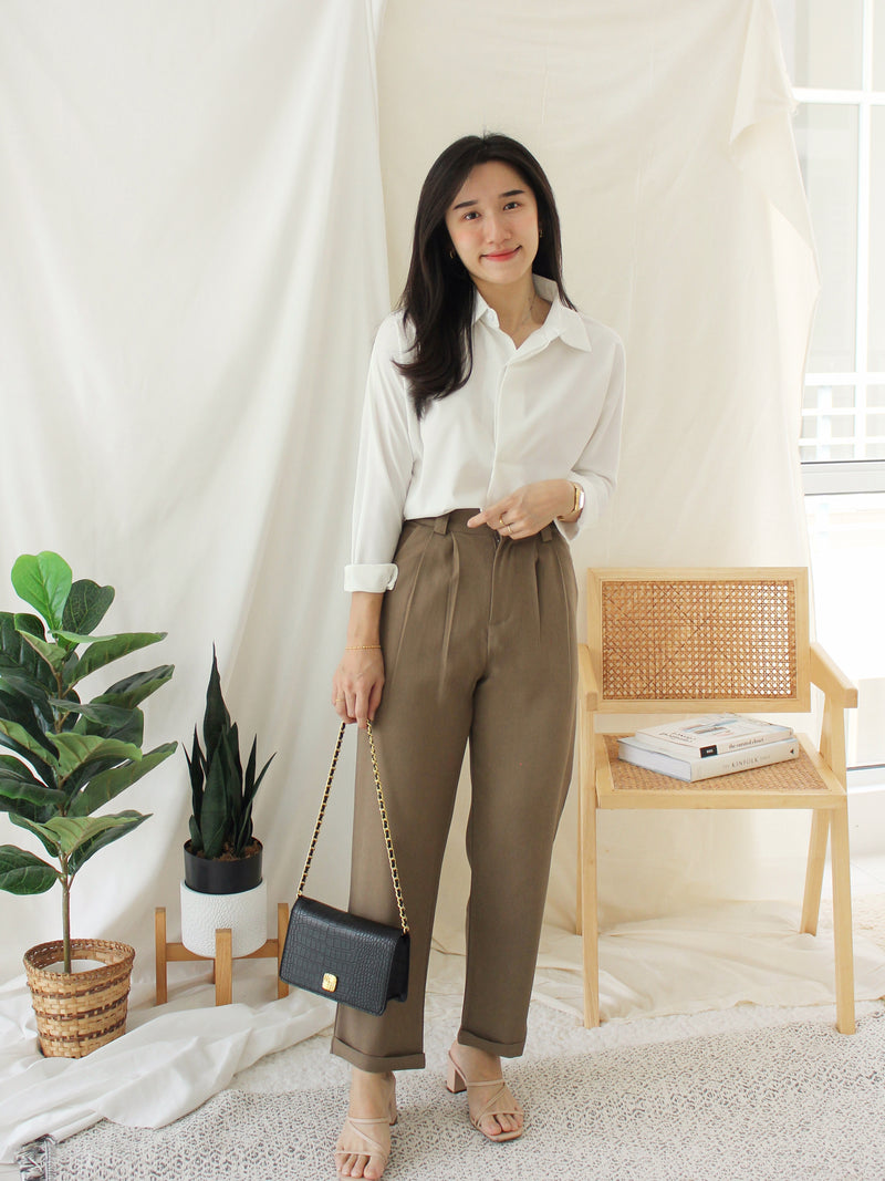 Noelle Collar Chiffon Blouse (anti wrinkled) - LovelyMadness Clothing Malaysia