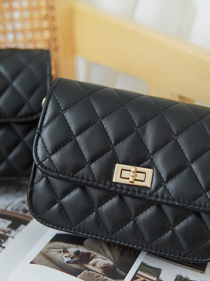 Black Gold Chain Bag - LovelyMadness Clothing Malaysia