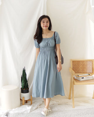Ruched Puffy Square Dress