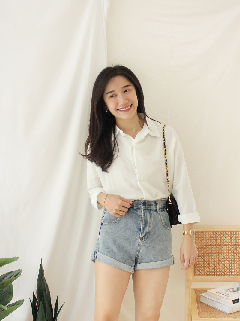 Noelle Collar Chiffon Blouse (anti wrinkled) - LovelyMadness Clothing Malaysia