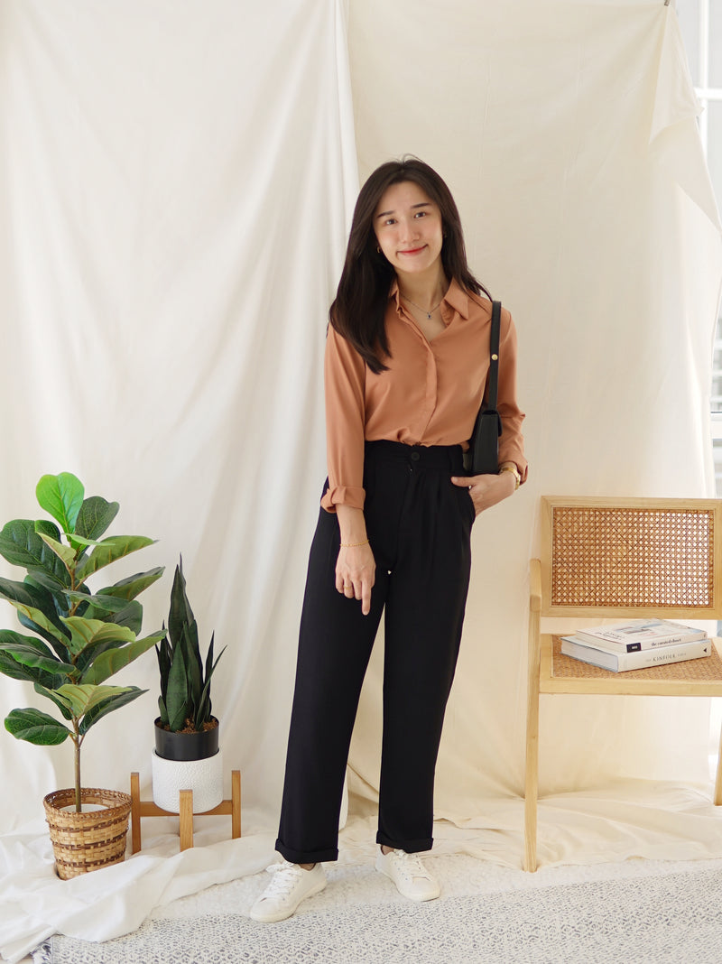 Noelle Collar Chiffon Blouse (anti wrinkled) - LovelyMadness Clothing Malaysia