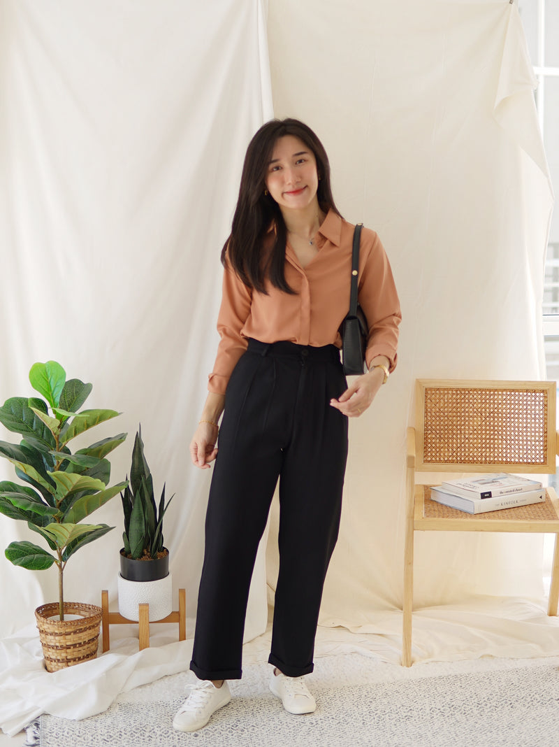 Noelle Collar Chiffon Blouse (anti wrinkled) - LovelyMadness Clothing Malaysia