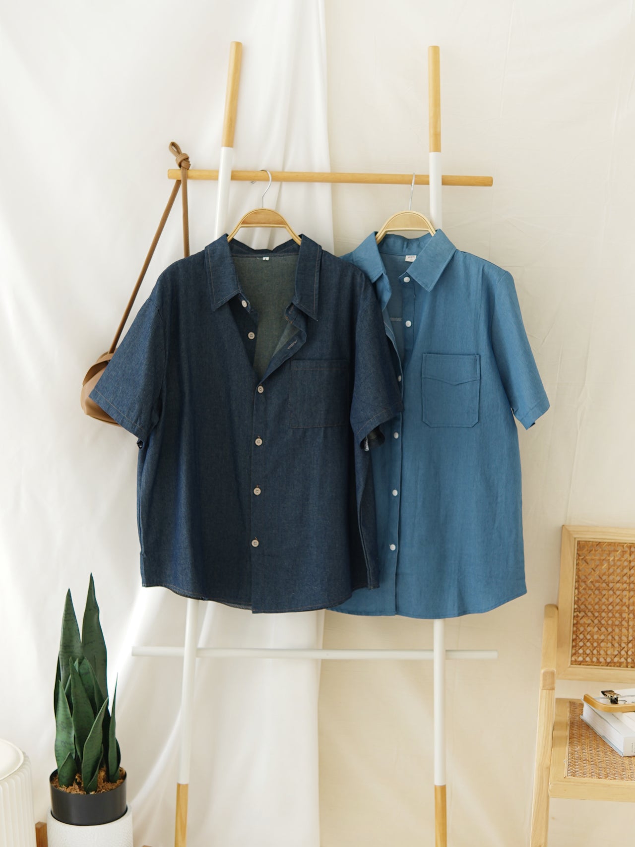 Denim Collar Blouse