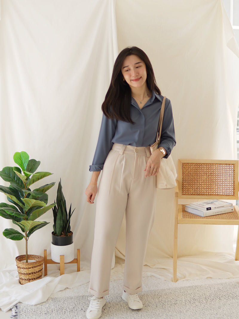 Noelle Collar Chiffon Blouse (anti wrinkled) - LovelyMadness Clothing Malaysia