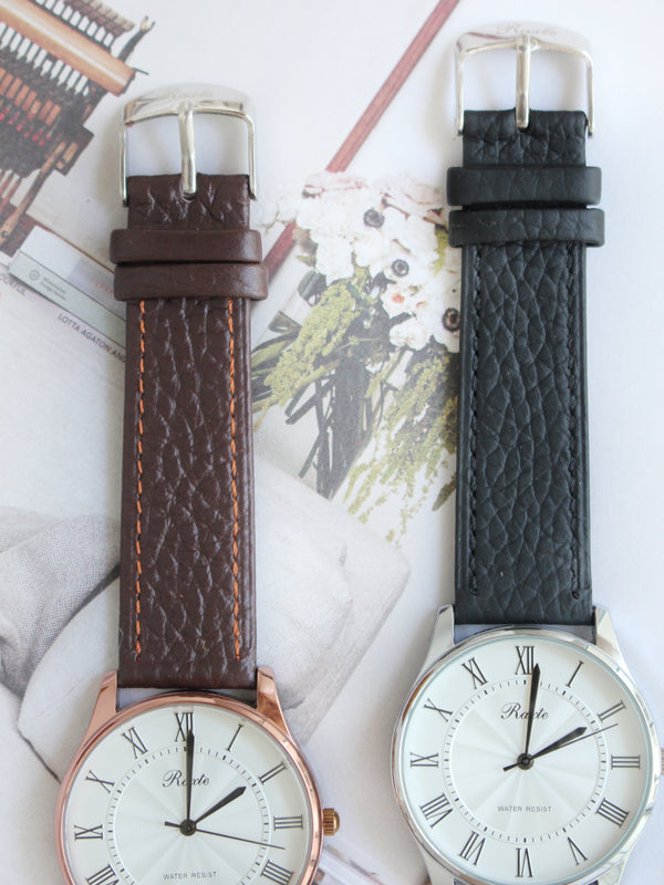 RAXTE LEATHER ROUND WATCH - LovelyMadness Clothing Malaysia