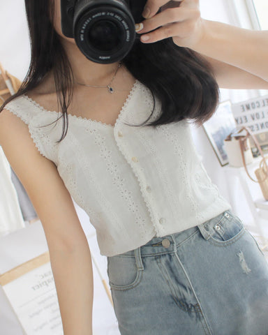 Knitted Lacey Tank